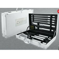 10 Piece BBQ Set in Aluminum Case with Skewers/ Knives/ Spatula & Tongs